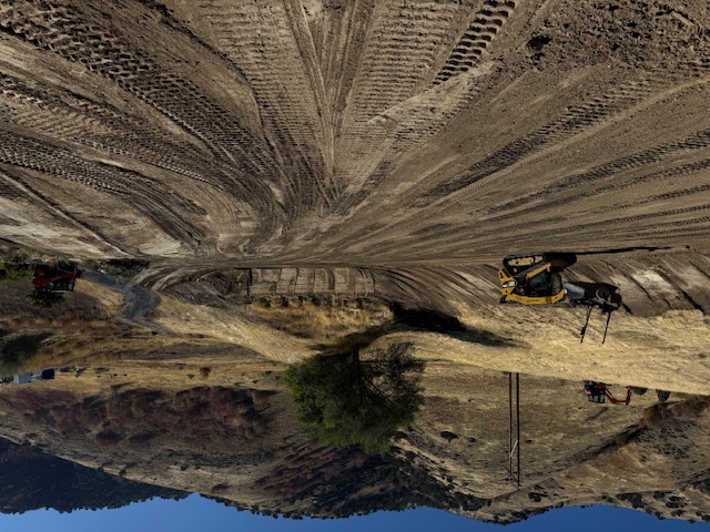 Excavation site preparation with heavy equipment